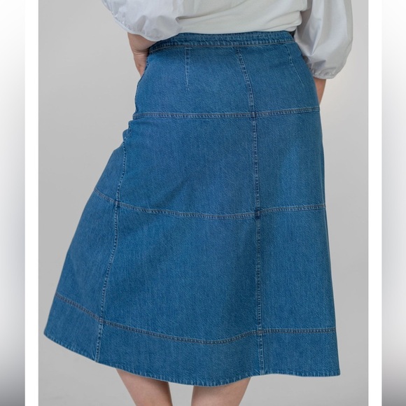 Tanya Taylor Hudie Denim Midi Jean Skirt Plus Size 20 Medium Indigo Blue NWT - Picture 13 of 13